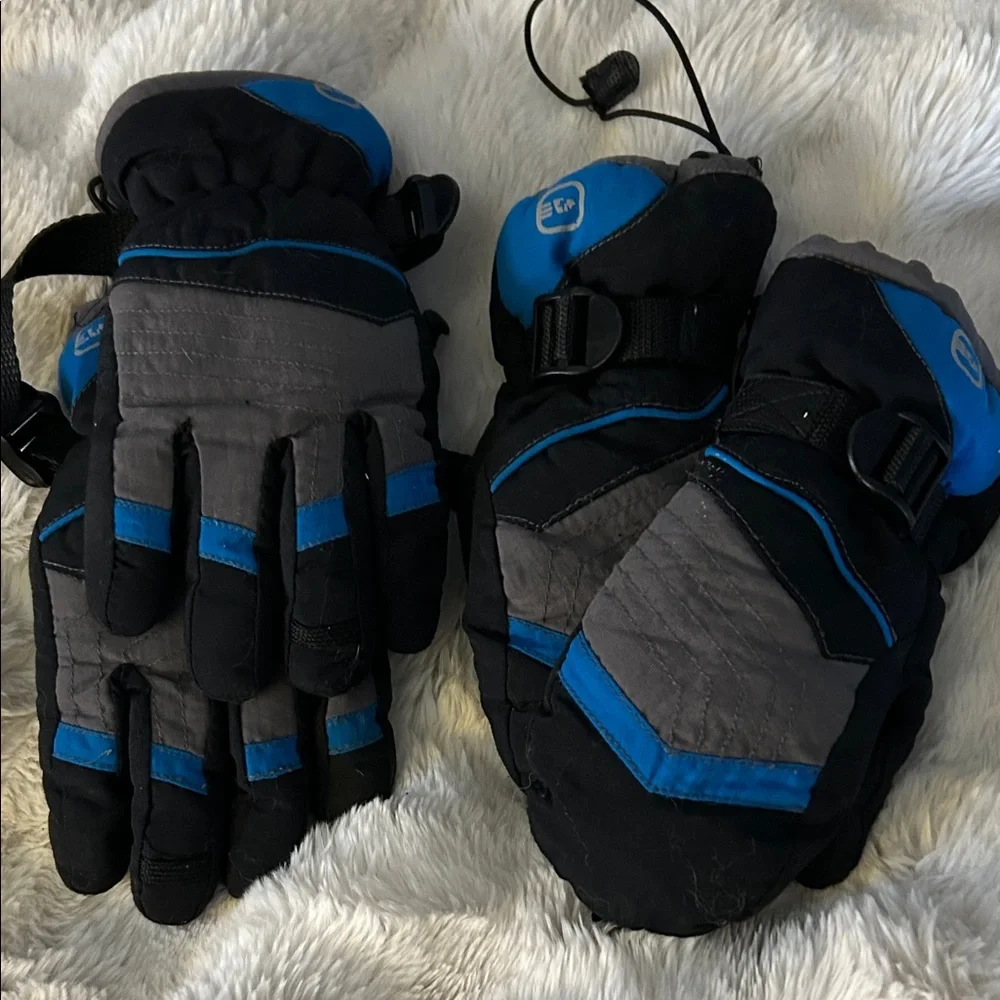 3M Thinsulate Kids Mittens - Black and Blue